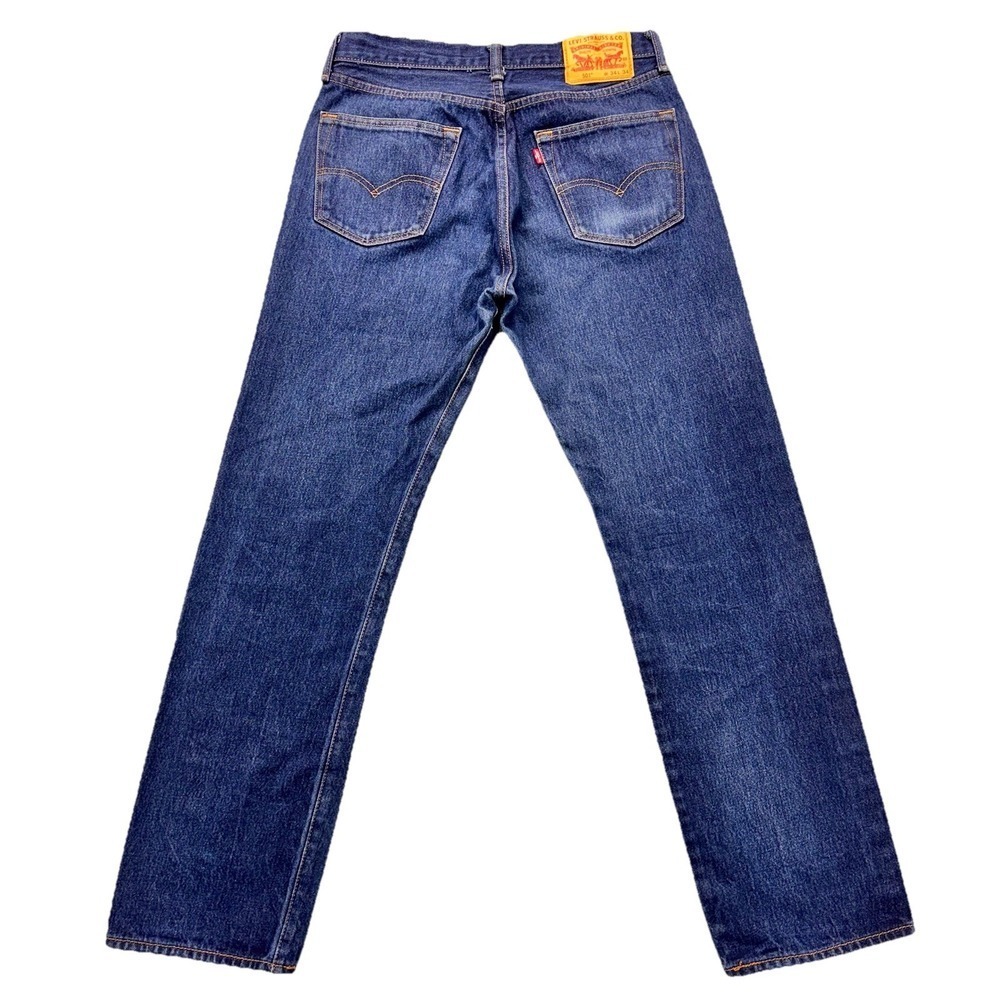 Levis 501 Jeans Mens FIT-32x31 TAG-34x34 Blue Denim Button Fly Faded Workwear